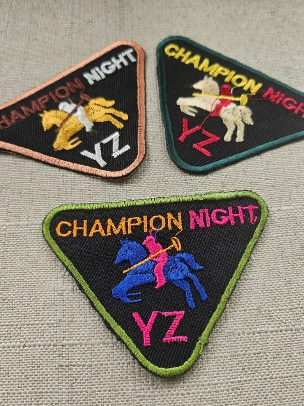 Lot of 3 Iron on Patches for Jackets Clothes Craft Embroidery Champion Night NEW - Picture 9 of 12